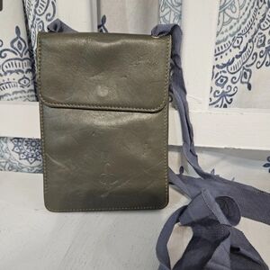 Firenze Olive Green Crossbody Pouch Italy
